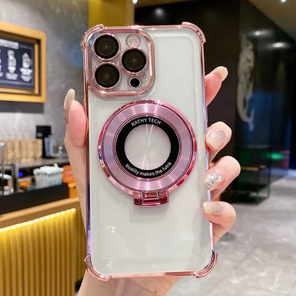 Luxury Plating iPhone Case w/Holder Stand