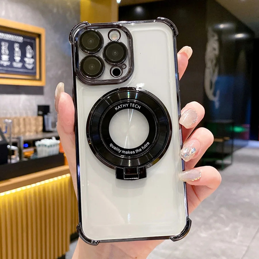 Luxury Plating iPhone Case w/Holder Stand