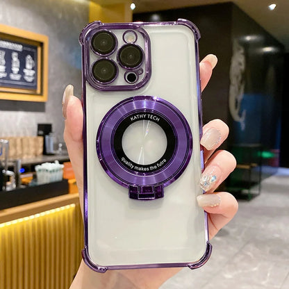 Luxury Plating iPhone Case w/Holder Stand