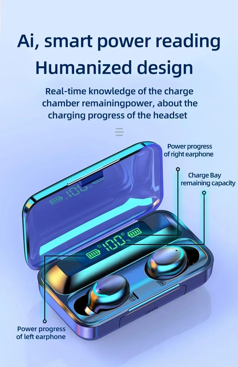 TWS F9-5 Earphone Bluetooth 5.3 Wireless Headphones