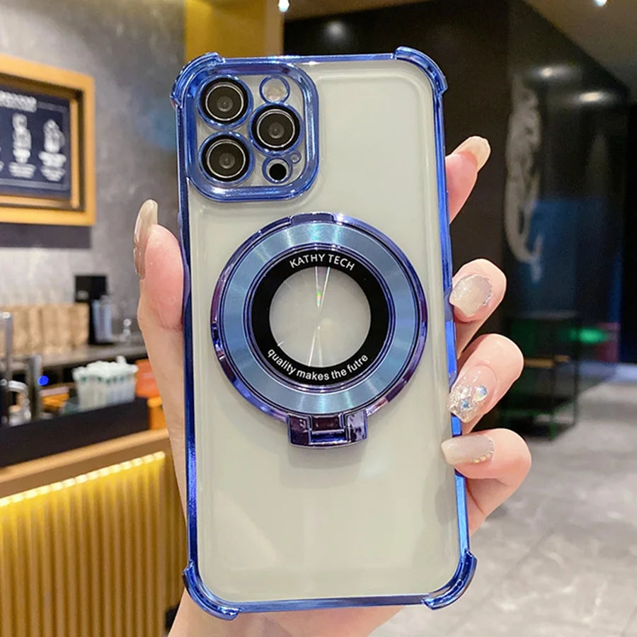 Luxury Plating iPhone Case w/Holder Stand