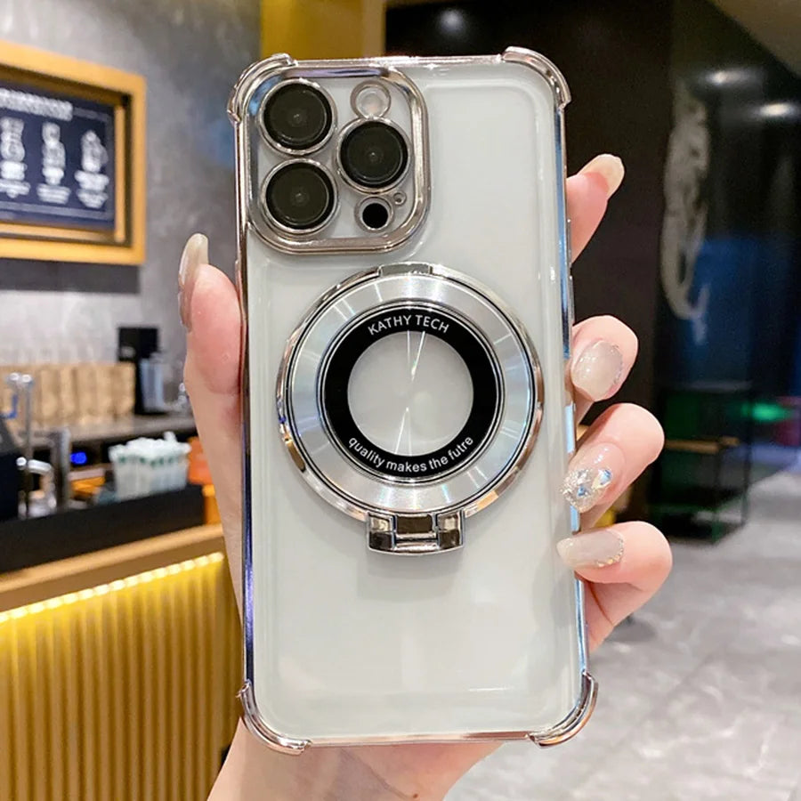 Luxury Plating iPhone Case w/Holder Stand