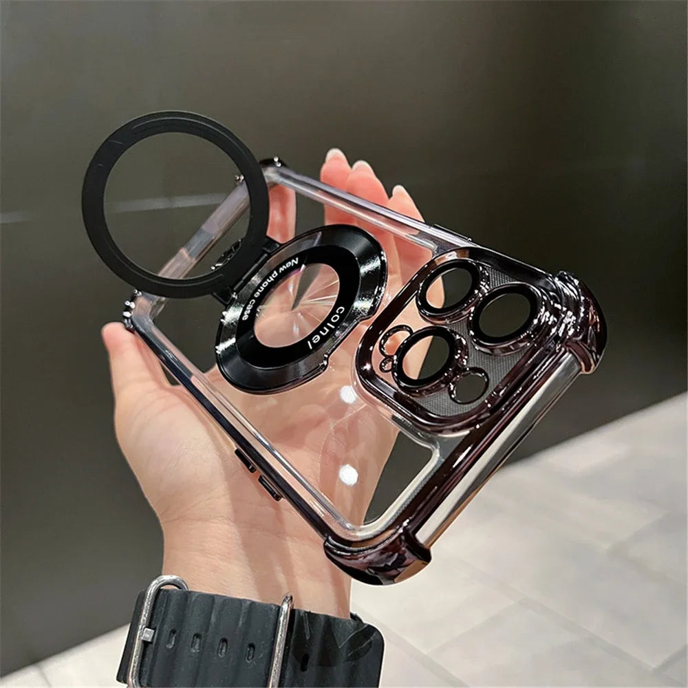 Luxury Plating iPhone Case w/Holder Stand