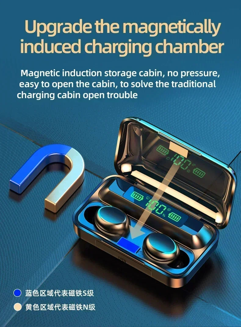 TWS F9-5 Earphone Bluetooth 5.3 Wireless Headphones